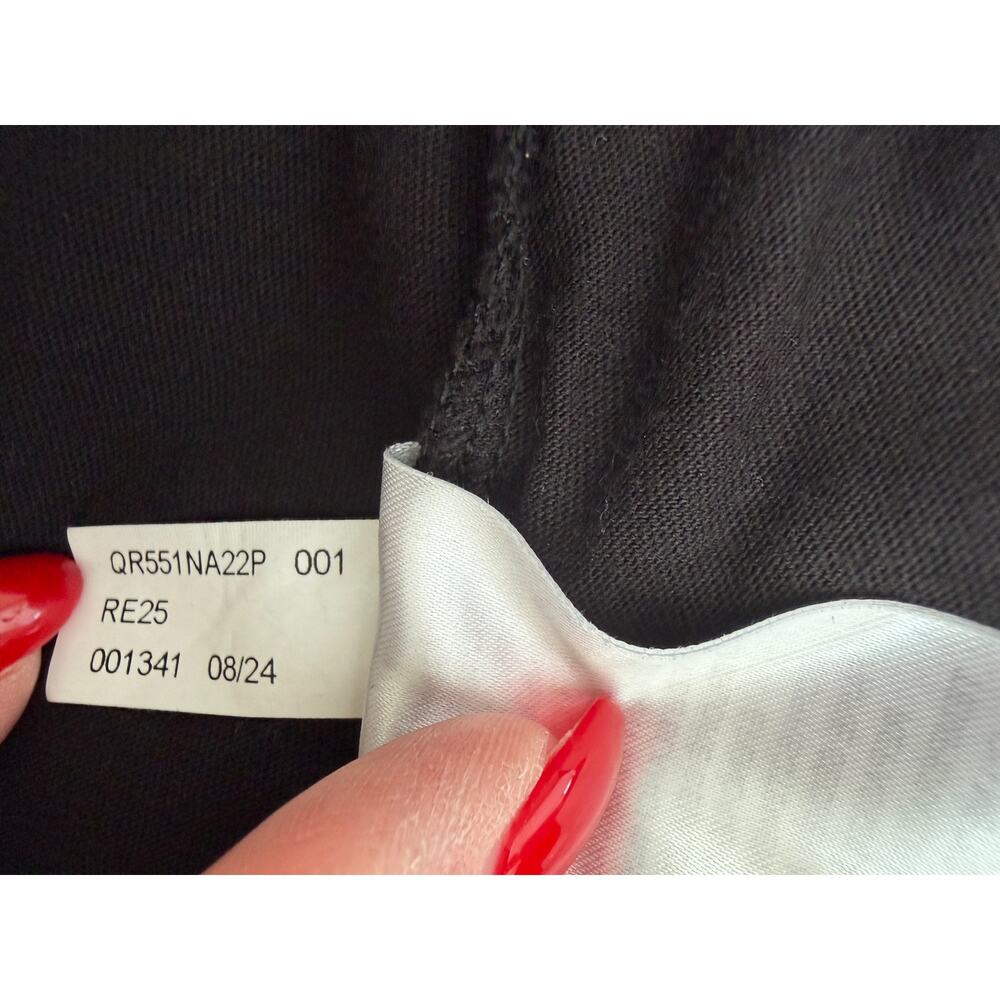 MICHAEL KORS Black Sheer Metallic Flutter Sleeve Top XL Cotton Modal RE25 EUC - Picture 8 of 8